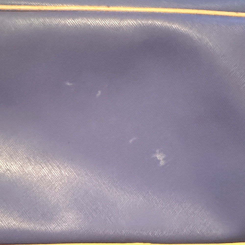 Project Coach Blue Leather Tote with Tan Accents/ handles are tan and yellow - Picture 16 of 16